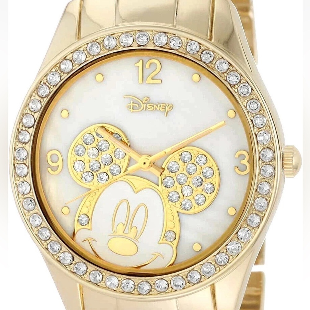 Disney Mickey Mouse Gold Crystal Watch | New in Box - Picture 3 of 10